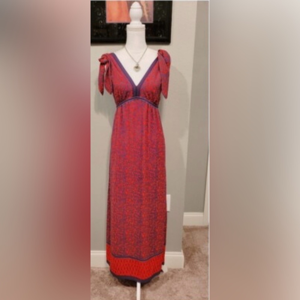 Chelsea & Violet Red and Purple Maxi Dress